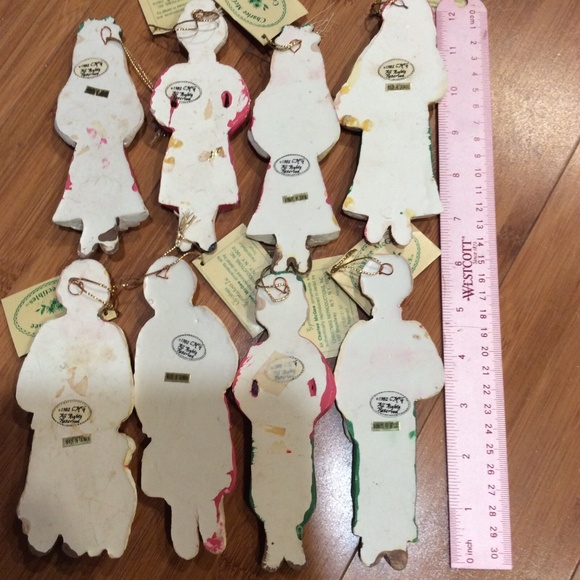 Lot of 8 Charlee McGee Clay Christmas Tree Ornaments 1982 Boys and Girls Holiday - Picture 4 of 7